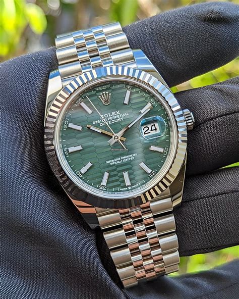 rolex datejust 42 green